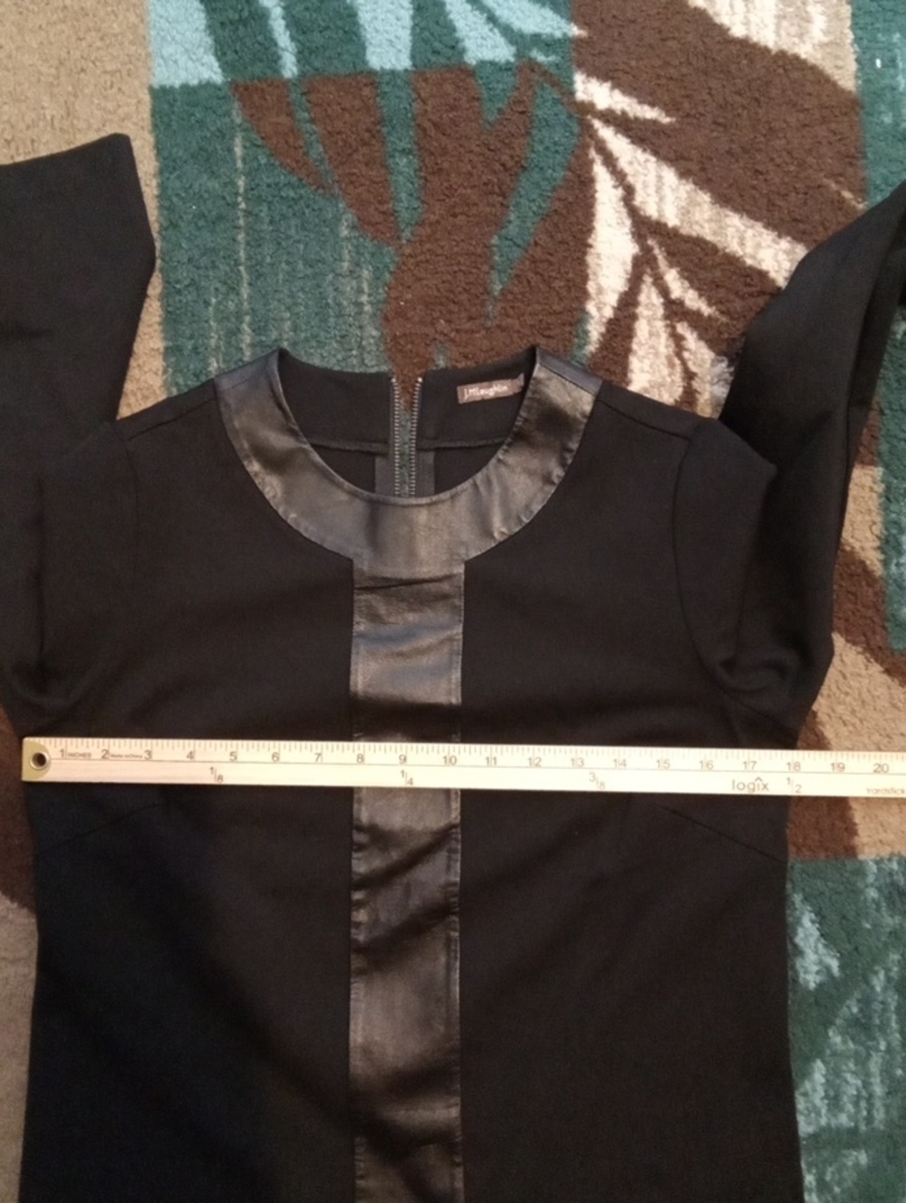 J.Mclaughlin Top Black Leather Trim 100% Lamb Napa Skin Professional Womens S - Picture 8 of 10